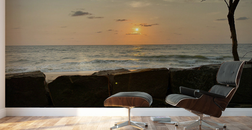 Sunset Behind the Wall 2 Wall Murals