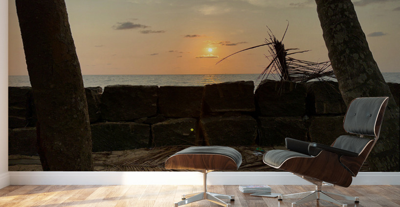 Sunset Behind the Wall Wall Murals