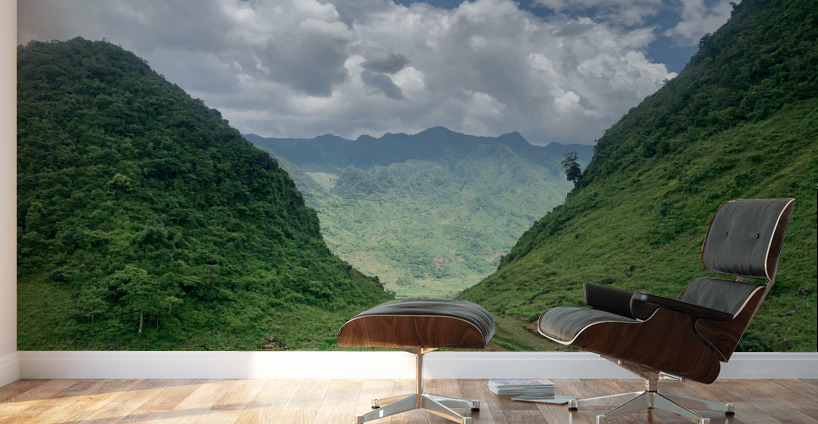 V Shaped Mountains Wall Murals