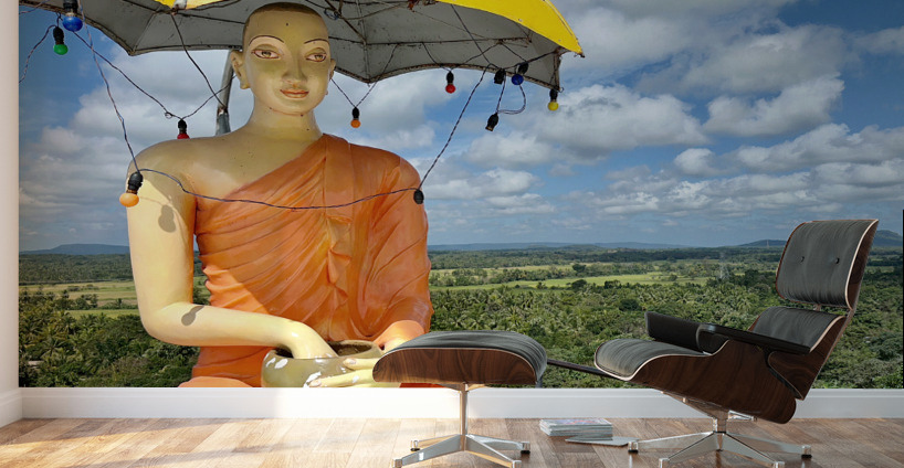 Buddha Under the Umbrella Wall Murals