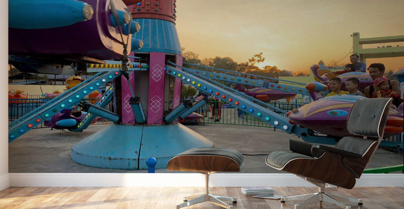 Riding Before the Sunset Wall Murals