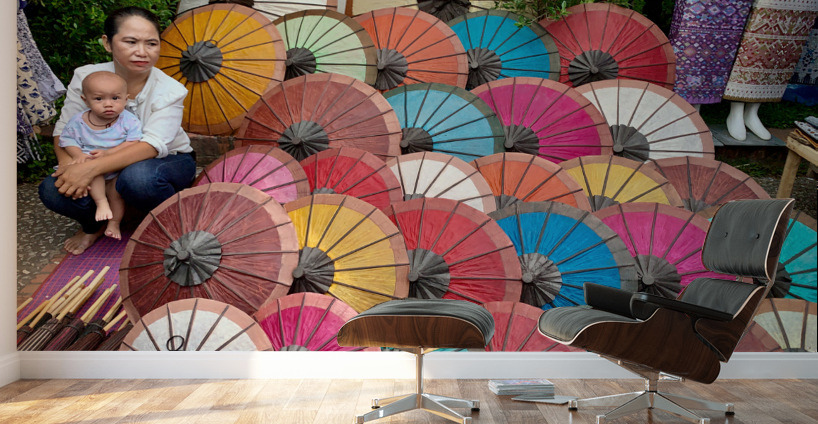 Selling Umbrellas Wall Murals