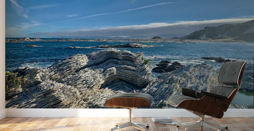 Light Gray Pancake Rocks Wall Murals