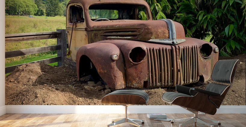 Old Truck Frame Wall Murals