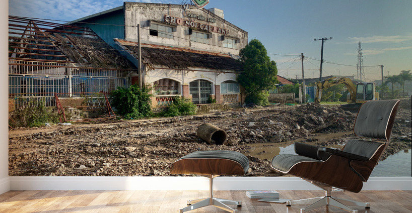 Nice Building in Construction Zone Wall Murals