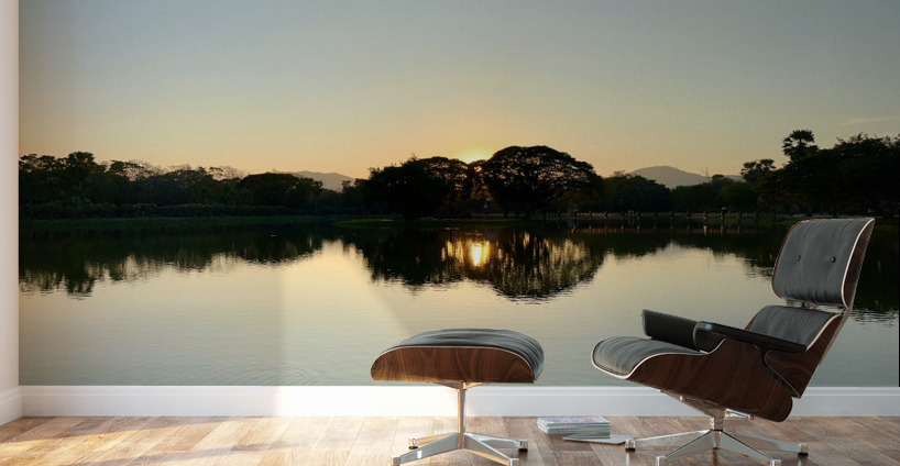 Sunset Hiding Reflection Wall Murals