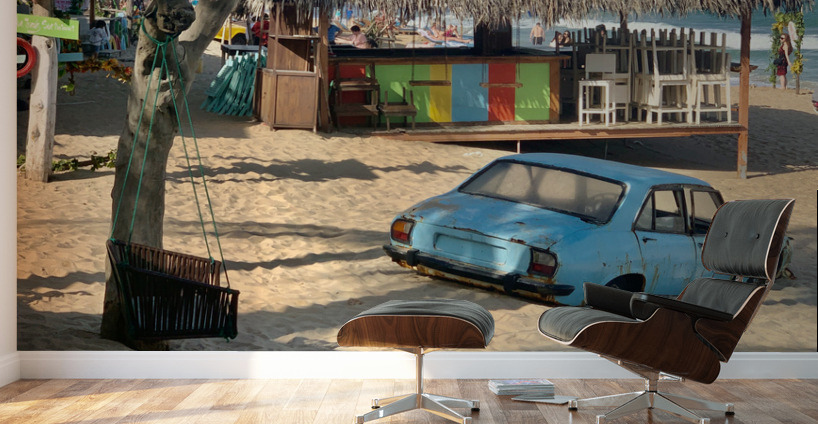 Car in the Sand Wall Murals