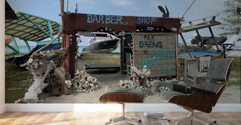 Crazy Island Barbershop Wall Murals