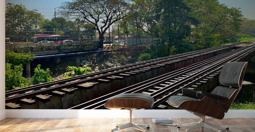 Train Bridge Wall Murals