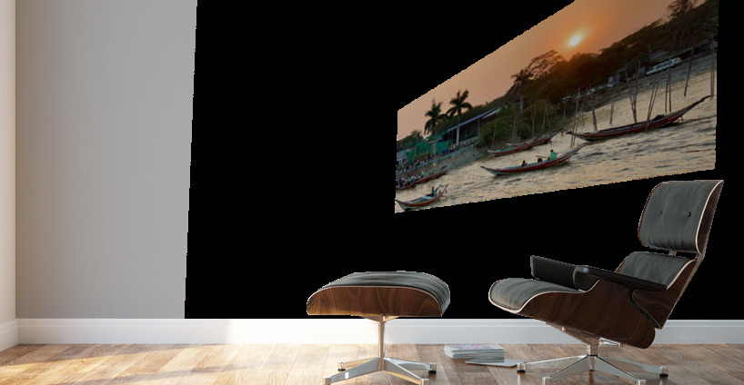 Sunset for the Boatmen Wall Murals