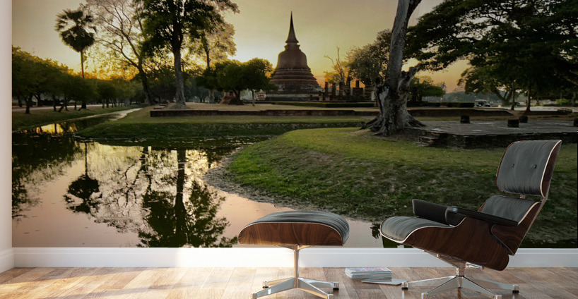 Sunset at the Temple Wall Murals