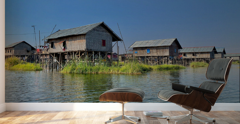 Inle Lake Houses Wall Murals