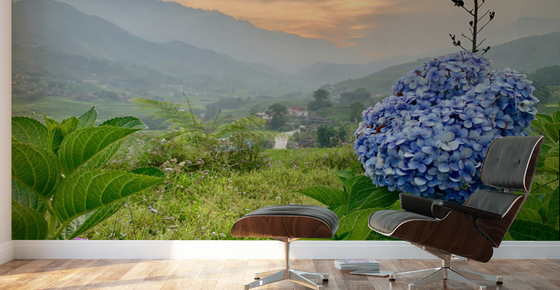 Purple Flowers for Sunset 2 Wall Murals