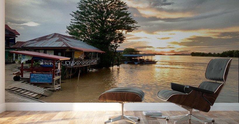 Don Det Sunset Laos Wall Murals
