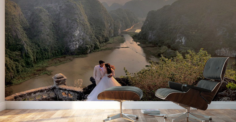 Beautiful Newlyweds at Hang Mua Cave Vietnam 3 Wall Murals