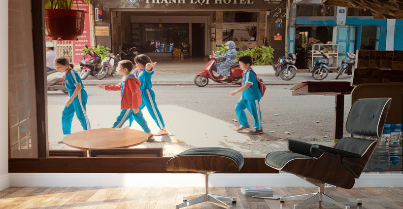 Kids Wearing Blue Wall Murals