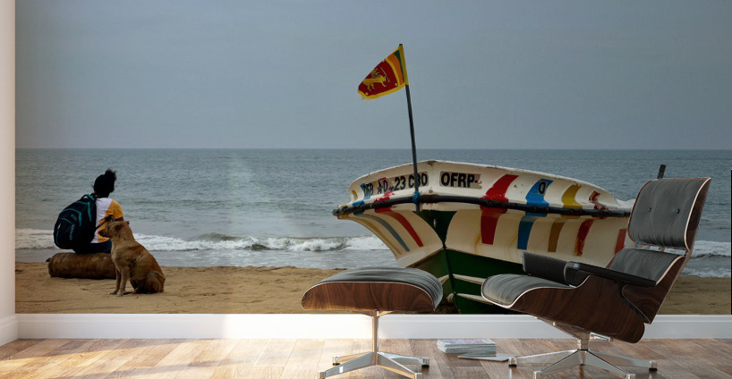 Waiting on the Beach Wall Murals