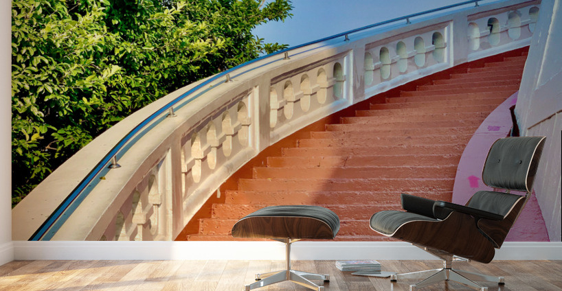 Golden Mount Temple Orange Stairs Bangkok 2 Wall Murals