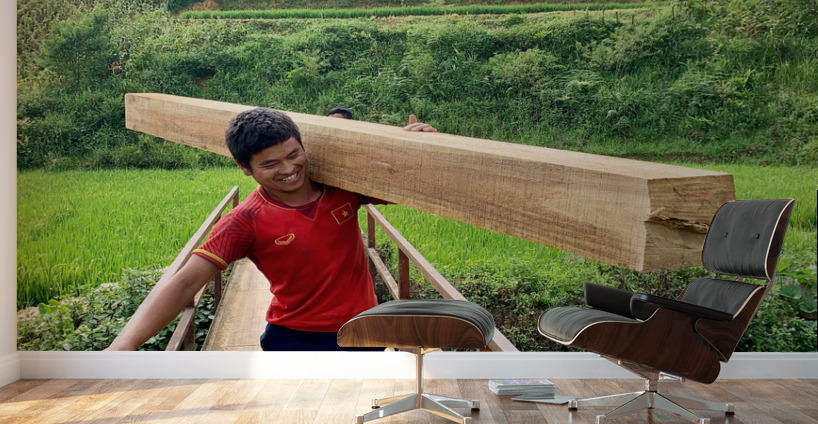 Carry the Log with a Smile Wall Murals