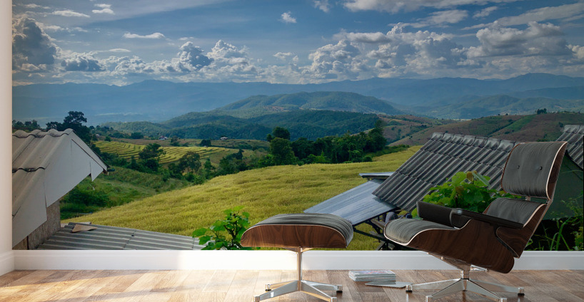 Village in the Rice Fields Wall Murals