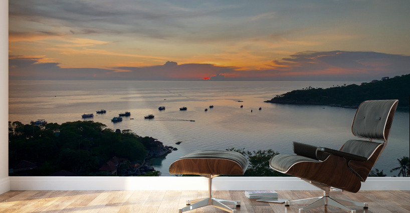 Sunset in Chalok Bay Koh Tao Thailand Wall Murals