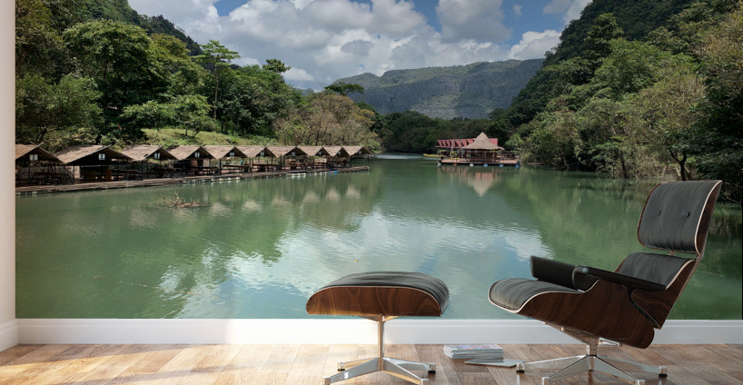 Bungalows on the Water in the Valley Wall Murals