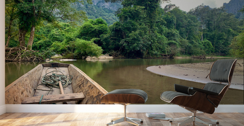 Boat Trip in Laos Wall Murals
