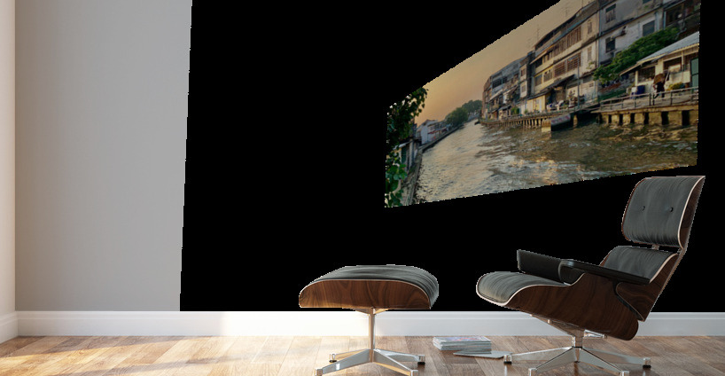 Bangkoks River at Dawn Wall Murals