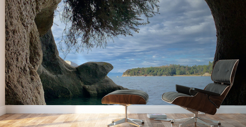 Kayaking Out of a Cave Wall Murals