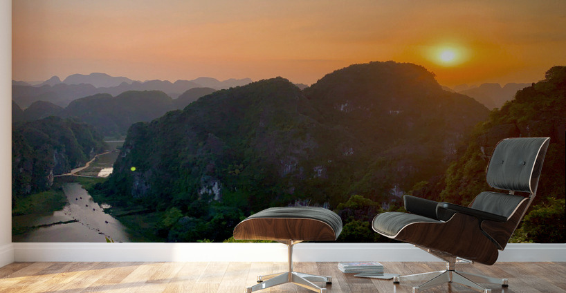 Dam Sen Hang Mua Viewpoint at Sunset Wall Murals