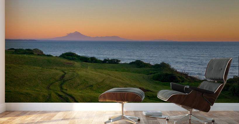 Sunset with View on a Volcano Wall Murals