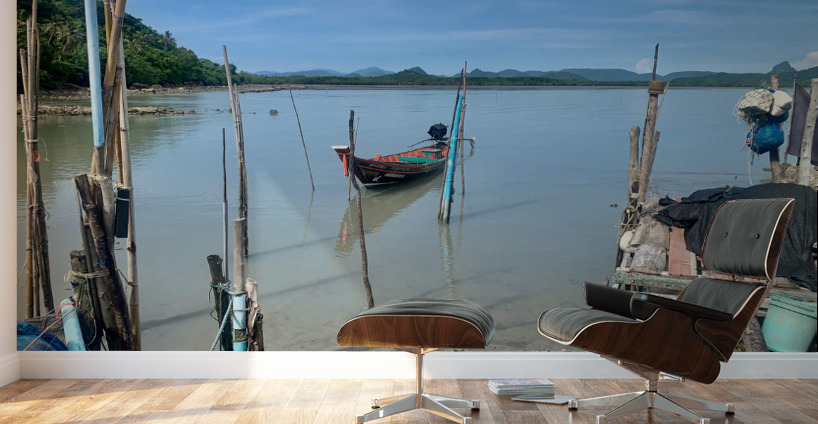 Fisherman s Boat on the Water Wall Murals