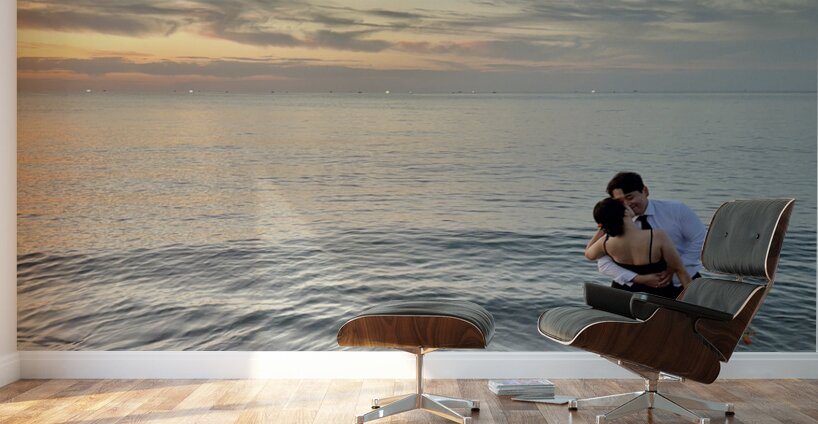 Newlyweds Sunset Beach Jeju South Korea 3 Wall Murals