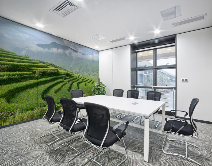 Rice Fields Going Down Wall Printing