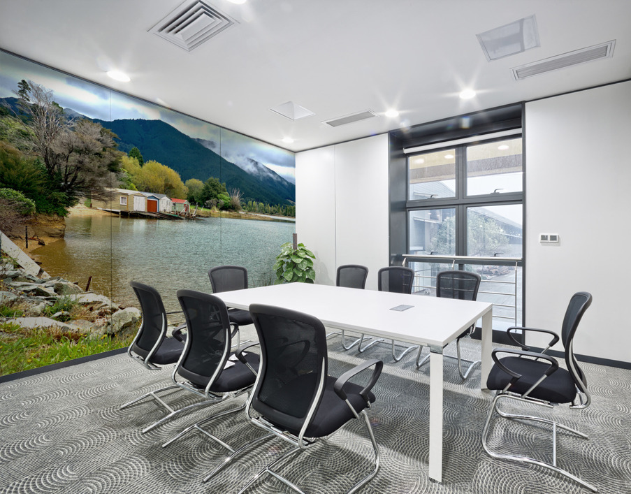 Huts on the Lake Wall Printing