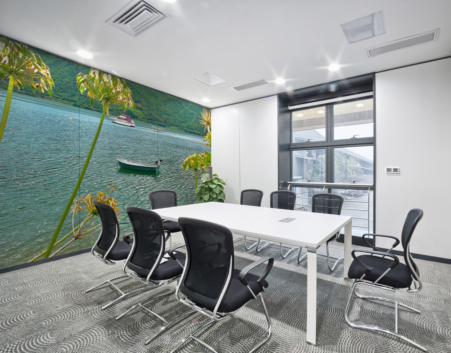 Empty Boat on the Lake Wall Printing