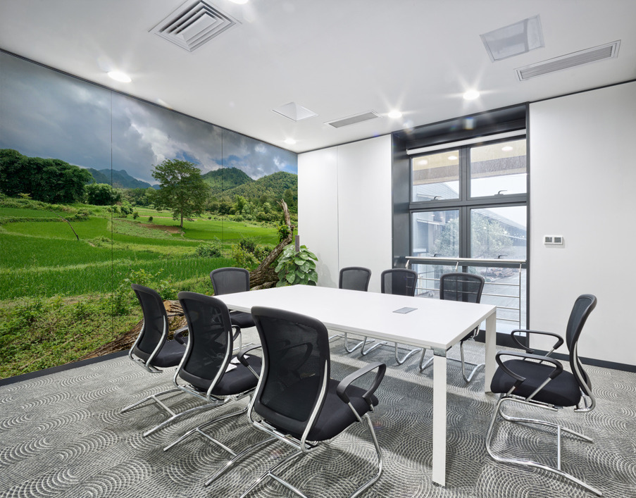 Beautiful Green Scenery Wall Printing