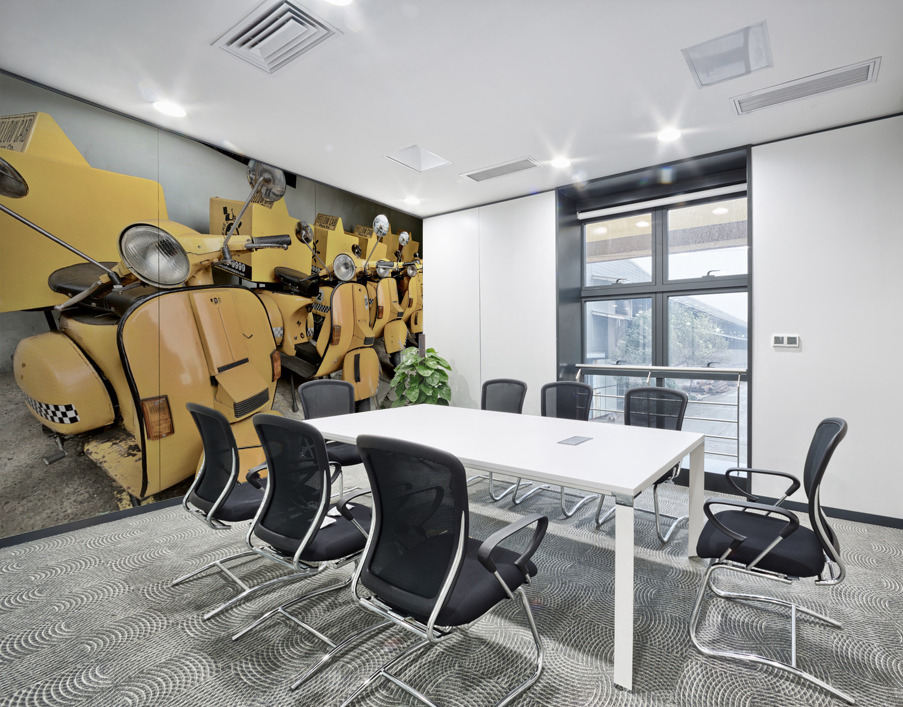 Yellow Motorbike Cabs Wall Printing