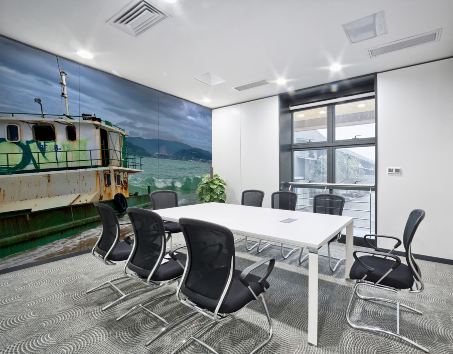 Green Boat on the Beach Wall Printing