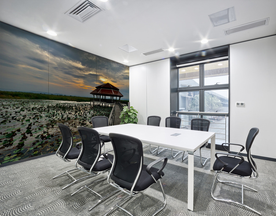 Gazebo on the Lake at Sunset Wall Printing