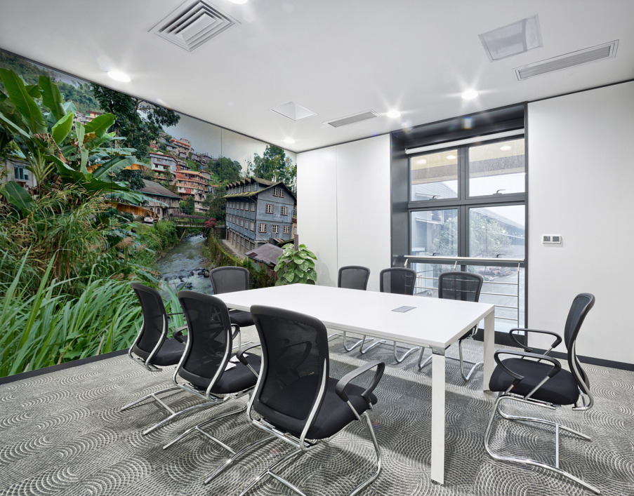 Blue House by the River 2 Wall Printing