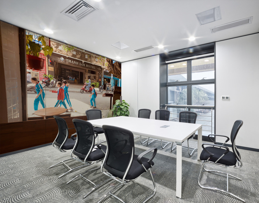 Kids Wearing Blue Wall Printing