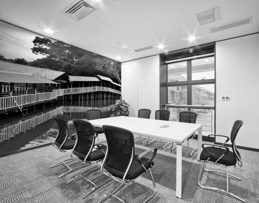 BW Covered Bridge Reflections Wall Printing