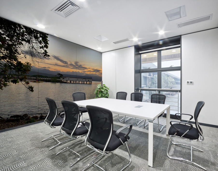 Long Building on Water during Sunset Wall Printing