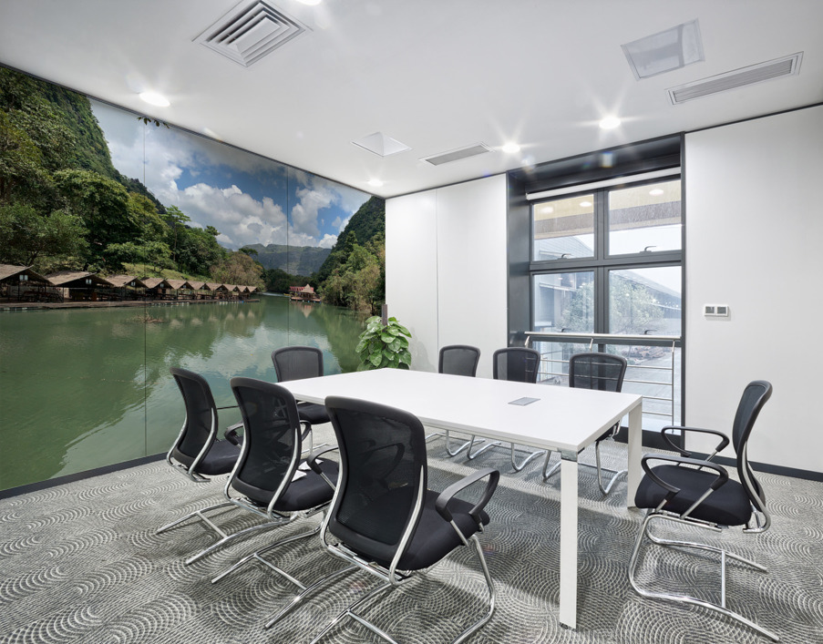 Bungalows on the Water in the Valley Wall Printing