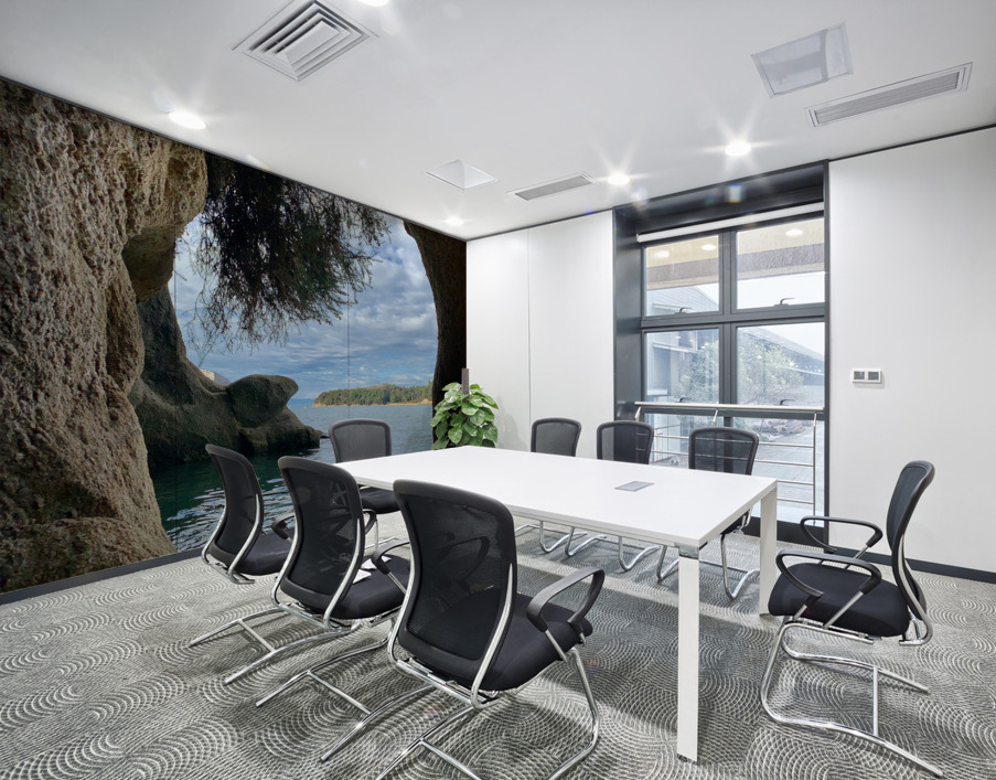 Kayaking Out of a Cave Wall Printing