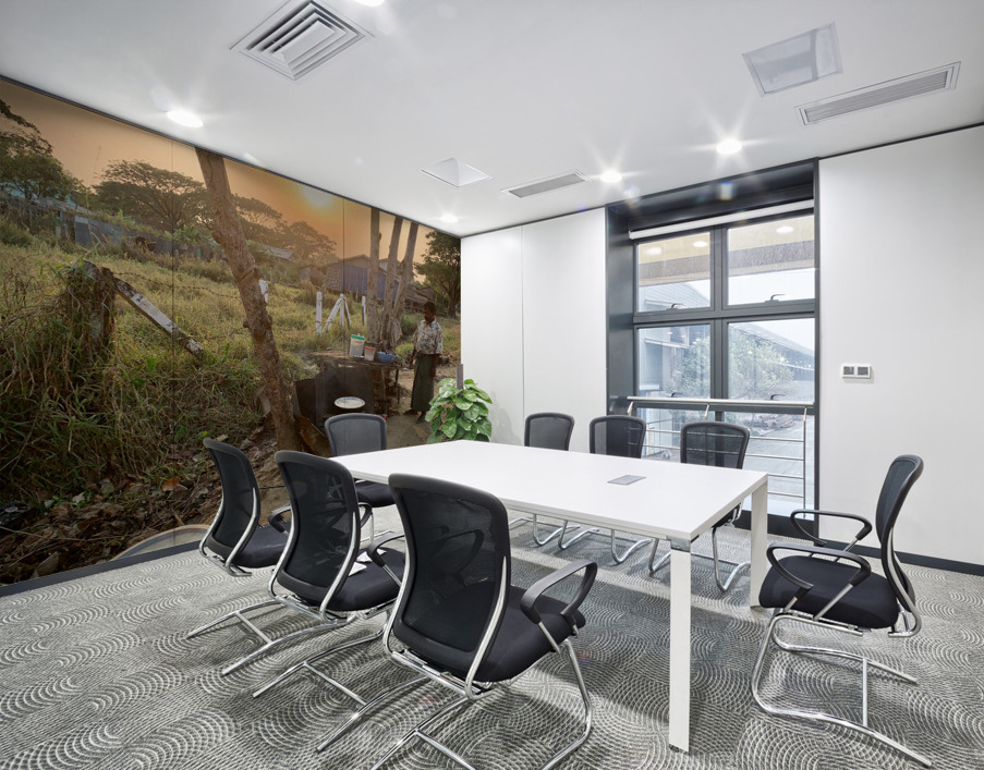 Cooking outside in Myanmar at Sunset Wall Printing