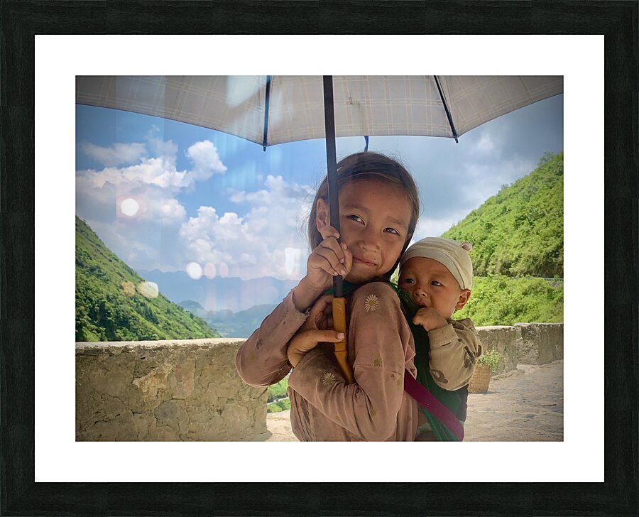 Umbrella Baby Girl Picture Frame print