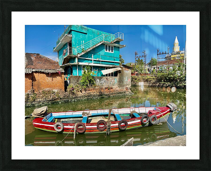 Colourful Boat on the Water Picture Frame print
