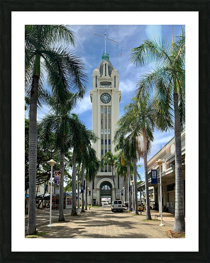Aloha Clock Tower Picture Frame print